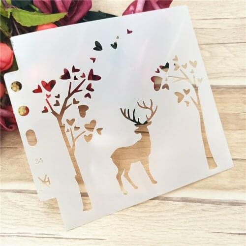 Sika deer shield DIY cake scrapbook stencils hollow Embellishments printing lace ruler Valentines Day