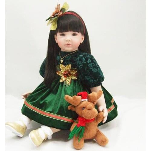 60cm Boutique reborn toddler Girl Silicone baby Doll reborn Toy For Long Hair Princess Babies Alive Bonecas Kid Birthday Gift