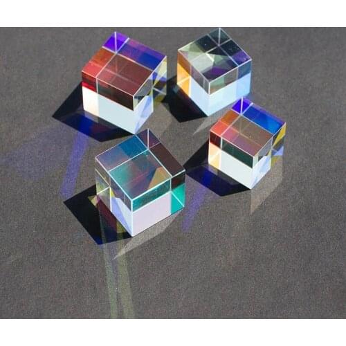 1pcs Large Color Combination Prism Gift 18*18*18mm Light Cube Six-sided Polished Creative Pendant Custom Glass Lens