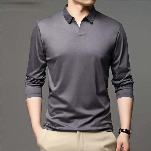 UETEEY Long Sleeve Polos For Men