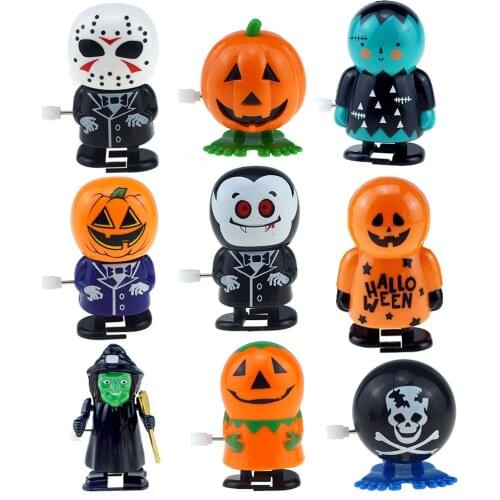 Halloween Windup Toy Kids Favor Funny Halloween Toy Pumpkin Zombie Vampire Windup Toy Happy 2021 Haloween Party Kids Gifts