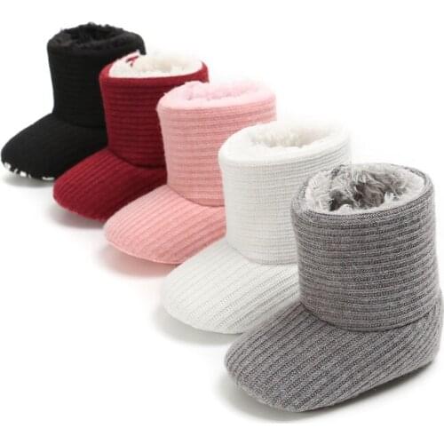 WONBO Baby First Walkers Baby Shoes Botterfly-knot Warm Shoes Cute Baby Winter Shoes