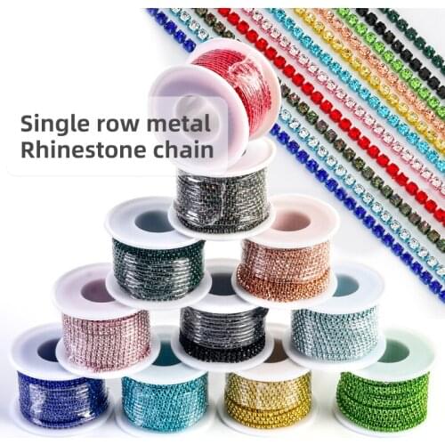 XiChuan 1 Yard 10 Colors Claw Rhinestone SS6 SS8 Rhinestones Decorations Diy Clothes Glass Beads Accessories Rhinestone Chain
