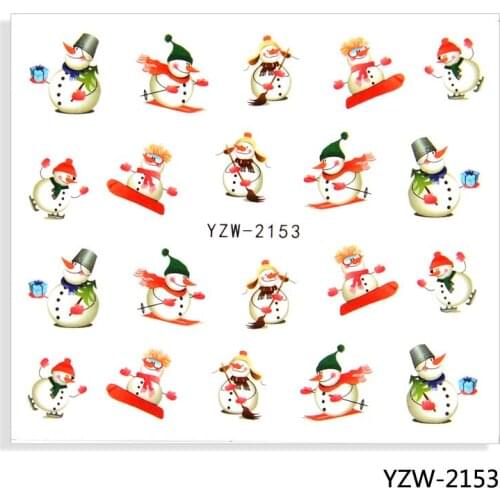 1pcs Nail Art Water Sticker Decoration Slider Tattoo 2021 New Designs Santa Series Tattoo Decals