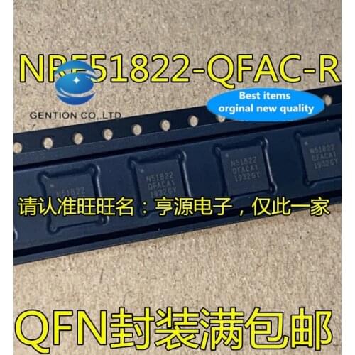10PCS NRF51822 NRF51822 QFAC-R N51822 QFN48 bluetooth intelligent transceiver in stock 100% new and original