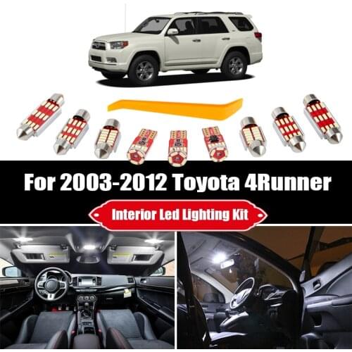 15pcs White LED Interior Light For Toyota 4Runner 2003-2008 2009 2010 2011 2012 Map Dome License Lamp Reading Bulbs Kit