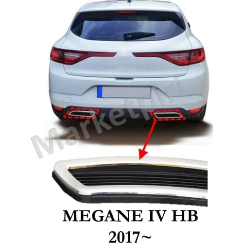 For Megane IV HB Stainless Steel Exhaust Diffuser Frame Renault 2017~ Car Accessories Sport Tuning High Quality 4 Pieces
