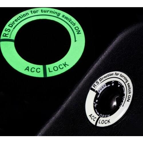 5Pcs Fluorescent Letters Ignition Lock Cover Engine Keyhole Ring Switch Sticker 2326837