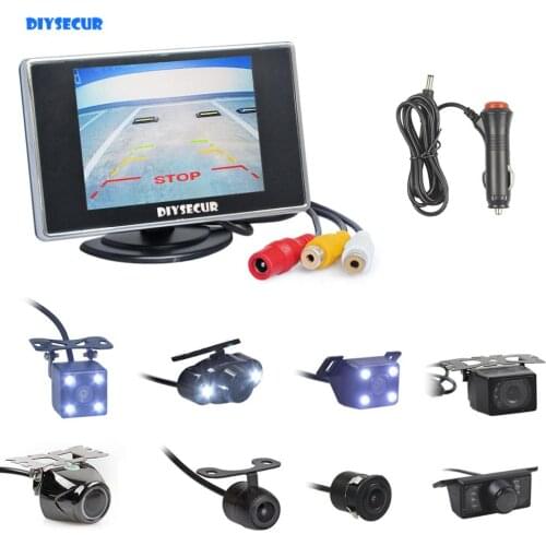 DIYSECUR 3.5" Car Rearview Monitor Auto Parking Vedio Night Vision HD Backup Reverse Rear View Car Camera Easy Connect