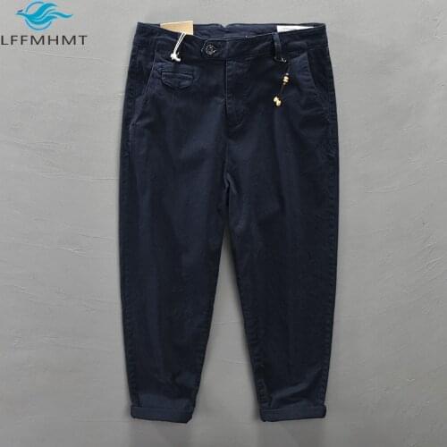 Men Autumn New Fashion Solid Color Casual Cargo Pant High Quality Teen Korean Style Trendy Wild Loose Khaki Baggy Jogger Trouser