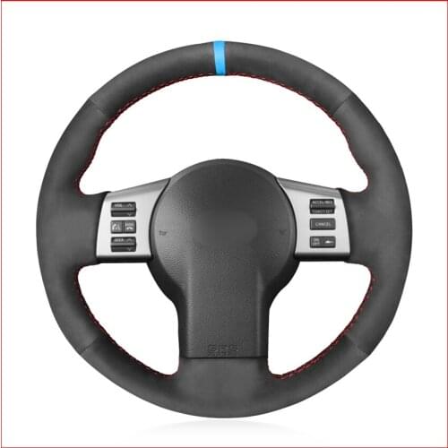 Black Suede Hand Sew Steering Wheel Cover for Infiniti FX FX35 FX45 2003-2008 Nissan 350Z 2003 2004 2005 2006 2007 2008 2009