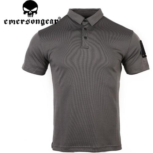 EMERSONGEAR Blue Label Tactical One-Way Quick Dry Polo Mens Sport Fitness Shirt High Quality Army Tactical Military Work Golf Hi