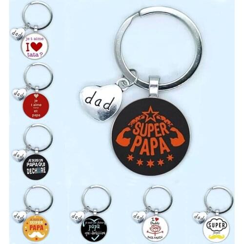 Exquisite And Fashionable, I Love Dad, This Keychain Men’S Jewelry Je Suis Un Papa Qui Dechire Keychain Ring Holder Dad’S Holida