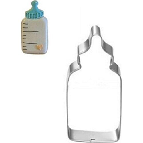 Cute Stainless Steel Baby Milk Feeding Bottle Cookie Cutter Baking Pastry Stencils Cookie Biscuit Decorating Mold Kitchen Tools