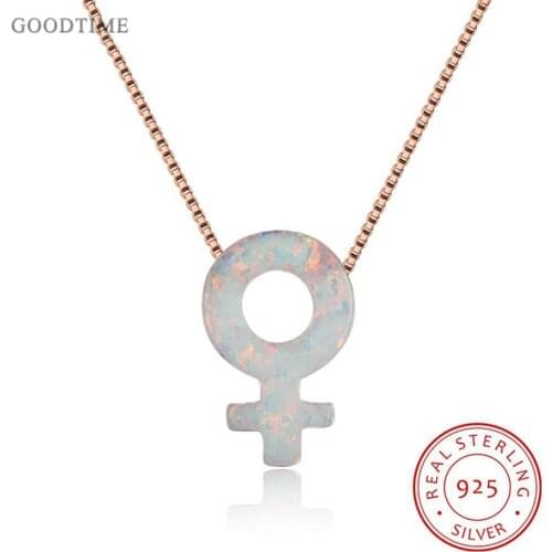 Fashion Necklace Pure 925 Sterling Silver Fine Jewelry White Opal Trendy Pendant Necklaces Gift For Women Anniversary Jewelry