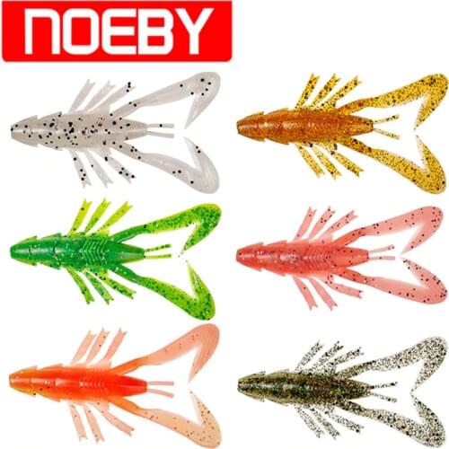 Noeby 5Pcs Shrimp Soft Baits 85mm 4.8g Fishing Lure Silicone Bait Isca Artificial Para Pesca Bass Leurre Peche Wobbler Swimbait