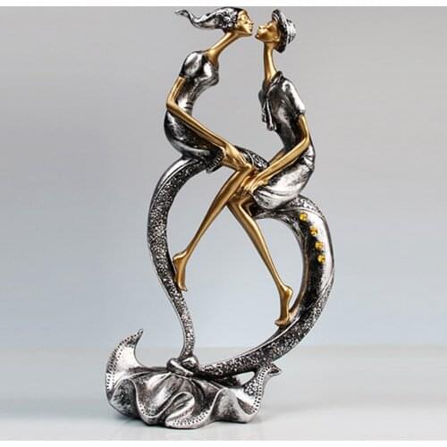 Kiss Couple Lovers Statue Resin Figurine Handicraft Ornament Romantic Lover Statue Sculpture Resin Art Craft for Home Decoration