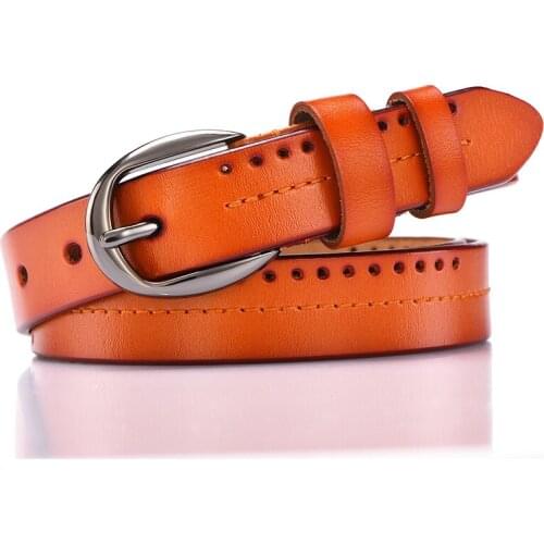 Women Fashion Genuine Leather Belt Designer Punk Retro Belts for Jeans High Quality Female Luxury Straps Metal Pin Buckle Belts