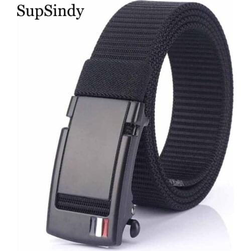 SupSindy Army military Men nylon belt France metal automatic buckle Canvas Belts jeans waistband male strap sports Tactical belt