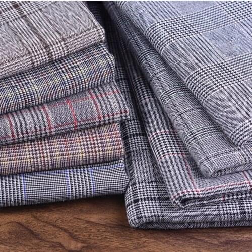 100*145cm Houndstooth Tweed Yarn Dyed 100%Linen Flax Garment Materials Spring Business Suit Coat DIY Clothes Fabric D30