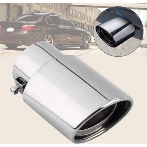 Universal Car Rear Round Exhaust Pipe Tail Muffler Tip Chrome Stainless Steel Automobile Muffler Tip Replacement Car Accessories