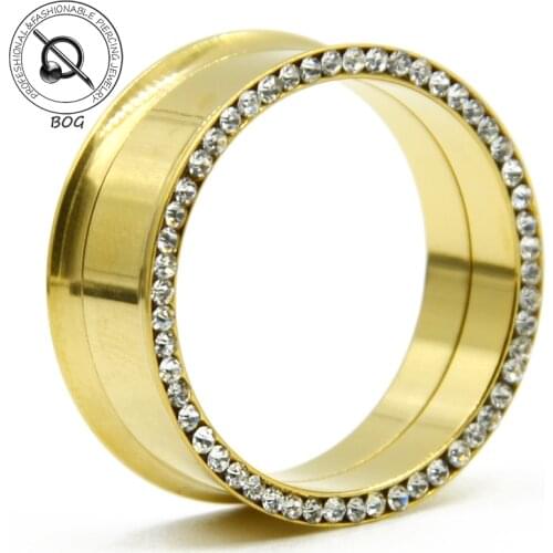 High Quality Gold Stainless Steel Internal Thread Ear Tunnel Plugs Gauge Expanders Stretcher Piercing Earring Body Jewelry