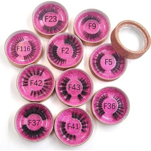 1pc 3D Mink Lashes Rose Gold Diamond Sparkle Series hand made clear band Thick eyelashes curl soft eye extensions in circle box