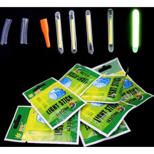 100 Pcs TDPRO Fishing Fluorescent Light Stick Light Night Float Clip Glow In Dark Rod 37 X 4.5 Mm Fishing Equipment Lights