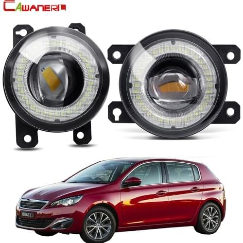 2 X Car Fog Light Assembly LED Angel Eye Daytime Running Light DRL 30W 8000LM 12V For Peugeot 308 2013 2014 2015 2016 2017 2018
