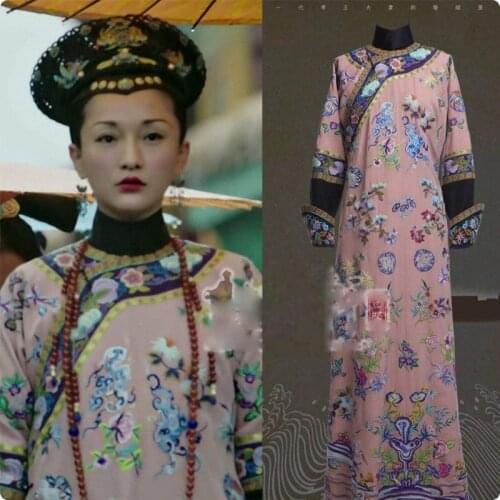 3 Designs Qing Dynasty Empress Costume Delicate Embroidery Hanfu Actress Zhou Xun for TV Play RuYis Royal Love in the Palace