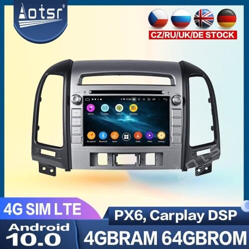 4G LTE DVD Player GPS Navigation For Hyundai SANTA FE 2006+ Android Multimedia Player PX6 Head Unit Auto Stereo Car Radio Audio