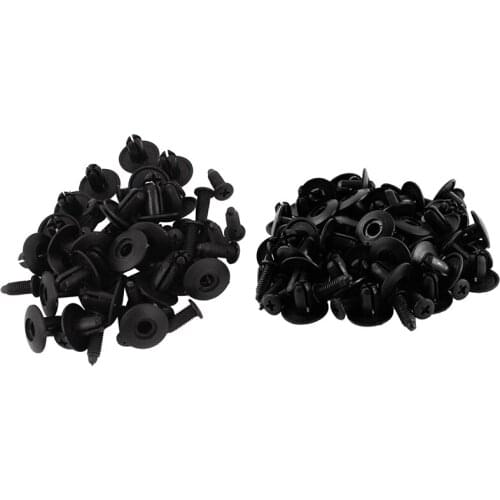 50 Pieces Auto 8mm Hole Press Type Plastic Rivets Black