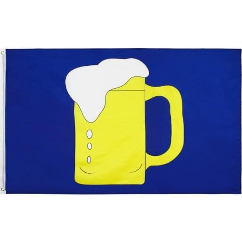 90x150 CM Blue mug beer glass flag for Decoration