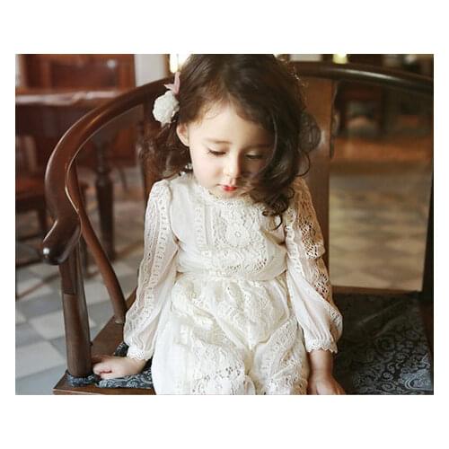 Afairytale Girls Dress 2018 New Lace Girls Clothes White long sleeves Children Princess Summer kids clothes Baby girls Dresses