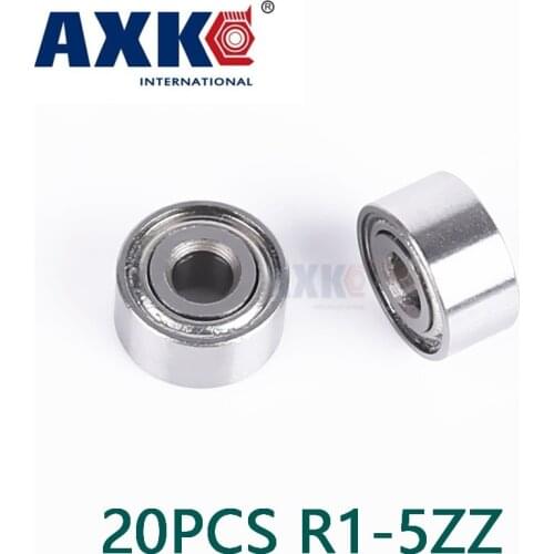 Axk 20pcs R1-5zz(2.38*7.938*3.571) Bearings 3/32"x 5/16"x 9/64" Inch Miniature Ball Radial Ball Bearings Free Shipping