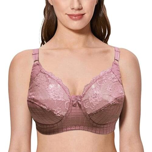 Bras for Women Big Size Bra Sexy Lace Plus Size Full Coverage Fashion Ultra Thin Underwear 32 34 36 38 40 42 44 46 D E F Cup