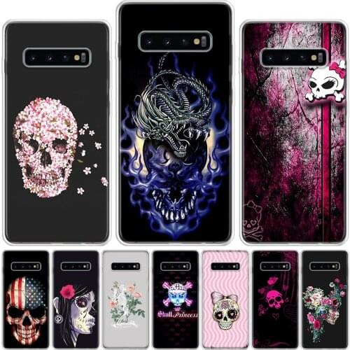 Flower Skull Lady Man Painted Phone Case For Samsung Galaxy A51 A71 A50 A70 A80 A90 A01 A6 A7 A8 A10 A10S A20S A20E A30 A40 Plus