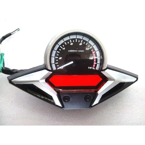 TKOSM Motorcycle Digital speedometer LCD Speedometer Tachometer Odometer Motorbike Instrument 7 Color Display Oil Level Meter