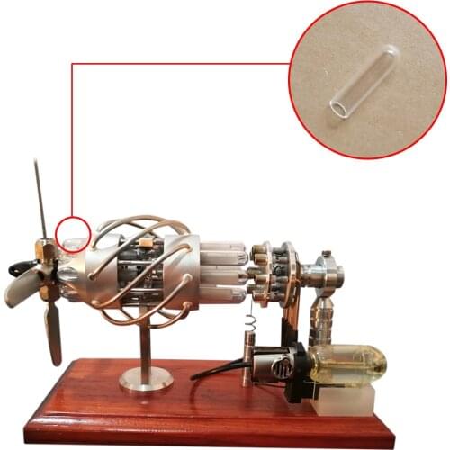 Dr. Engine Cold Cylinder Quartz Glass Tube for Swashplate 16-cylinder Stirling Engine Model