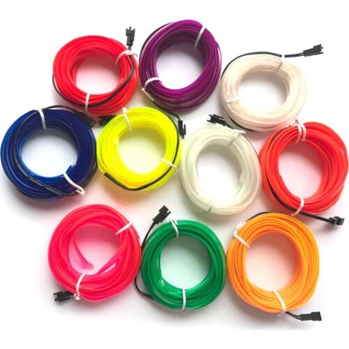 1~5M Neon LED Light Glow Flat Edge EL Wire String Strip Rope Tube Light Car Interior Atmosphere Decor Lamp decorated prop