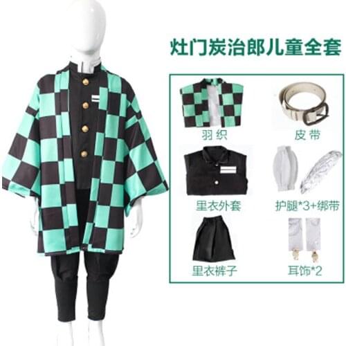 Halloween Children Kids Japanese Anime Demon Slayer: Kimetsu no Yaiba Kamado Nezuko Cosplay Kimono Cosplay Costume
