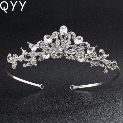 Classic Princess Crowns Austria Rhinestone Zinc Alloy Metal Tiaras Hair Jewelry for Bride Female