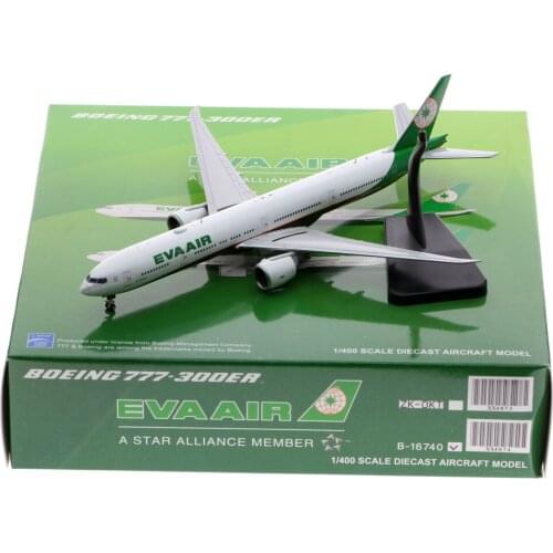 1:400 Alloy Collectible Plane JC Wings XX4074 EVA AIR StarAlliance Boeing B777-300ER Diecast Aircraft Model B-16740 With Stand