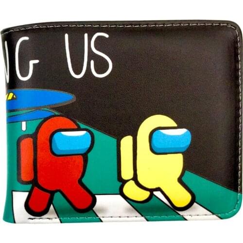 Cartoon Ammong us Mens Wallet Boys Men PU Bifold Short Purse Coin Pouch With card holder Coin Pocket