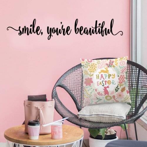 Colorful you're beautiful Wallpaper Phrase Wall Stickers For Girl Room Phrase Vinyl Decal Sticker Bedroom frases em vinil