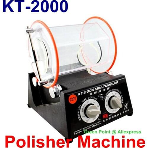 KT-2000 Rolling Drum Polishing Machine Jewelry Vibratory Tumbler Barrel Rotary Tumbling Machine Jewelry Polisher Capacity 5kgs