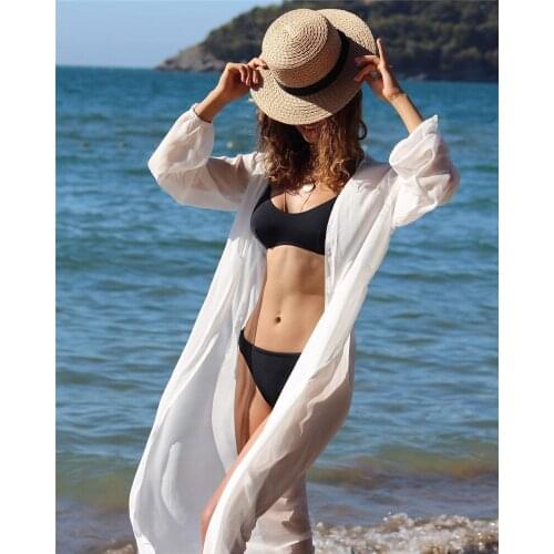 Summer Fashion Women Sexy Bikini Cover Up Ladies Solid Color Mesh Long Dress Bandage Perspective Swimsuit Bathing Suit Beachwear