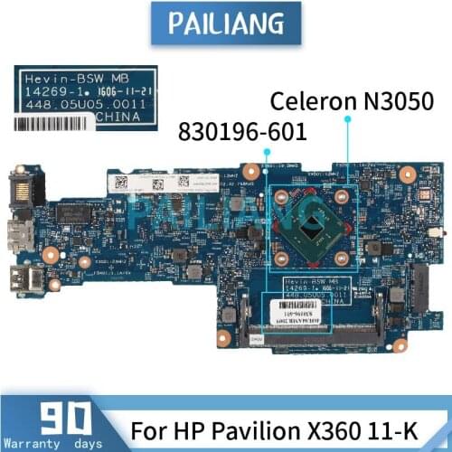 Mainboard For HP Pavilion X360 11-K Celeron N3050 Laptop motherboard 830196-601 830196-501 14269-1 SR29H Tested OK