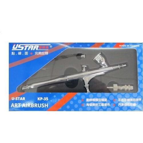U-STAR KP-35 Multi-Purpose Precision Dual-Action Gravity Feed Airbrush,0.3mm,4cc, 12~15PSI
