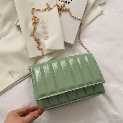 Fashion Solid Color Small Handbags For Women Designer Chain Female Crossbody Bag Pu Leather Shoulder Bag Summer Square Bag